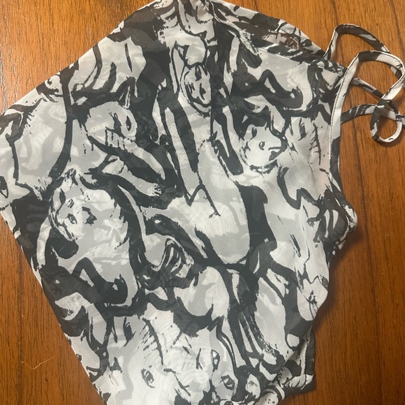 American Apparel Black and White Cat Print Top - Picture 4 of 4